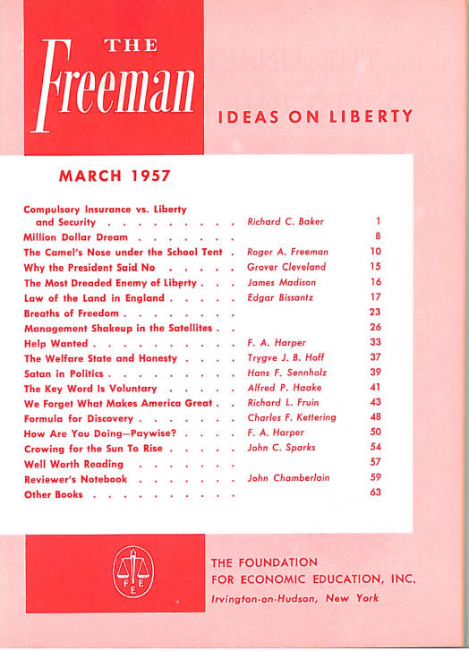Freeman Article The Freeman: March 1957 Volume 7, 1957 - The Freeman