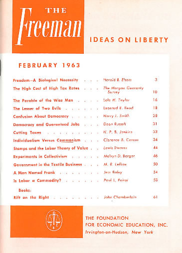 Freeman Article The Freeman: February 1963 Volume 13, 1963 - The Freeman