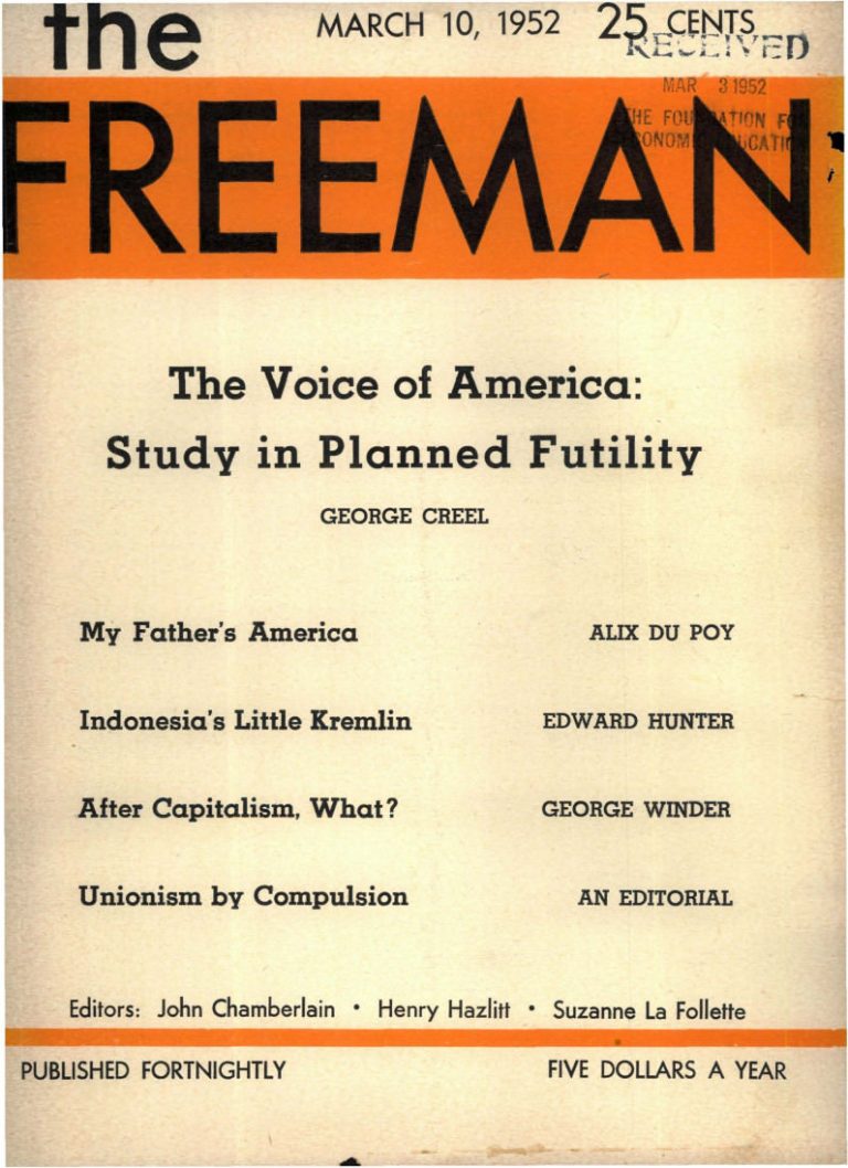 Freeman Article The Freeman: March 1952 Volume 2a, 1952 - The Freeman